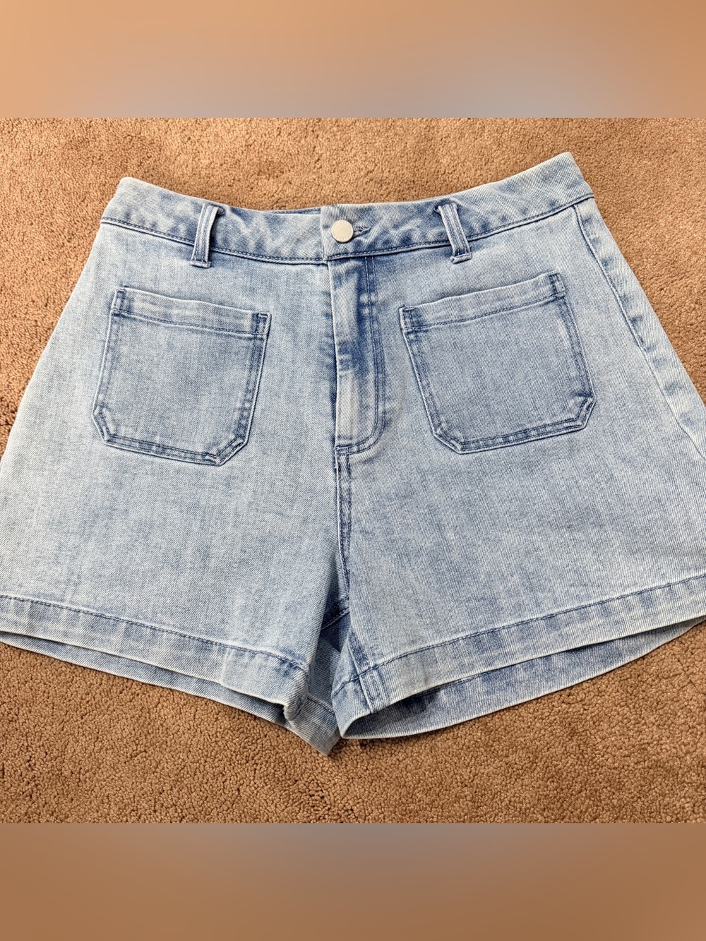OAT Light Wash Denim patch pocket Shorts Sz 28